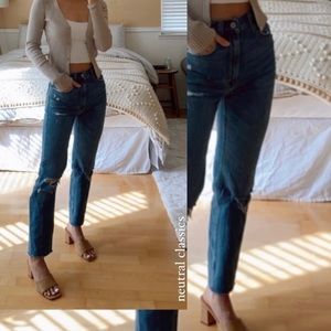 Abercrombie Ultra High Rise Ankle Straight Jeans